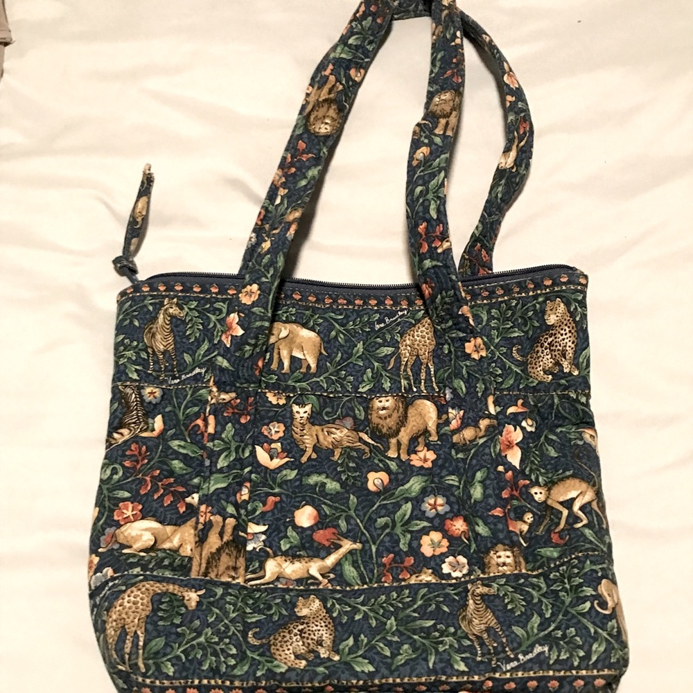 Vera Bradley animal print tote bag approx 14”x14”